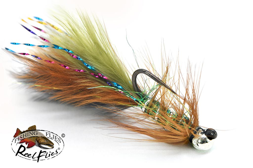 Tungsten Jig Head Woolly Bugger - Olive & Brown