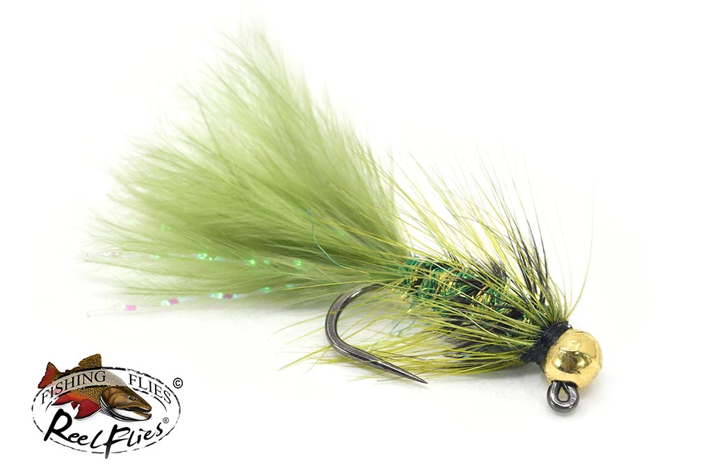 Tungsten Jig Head Woolly Bugger - Vibrant Olive