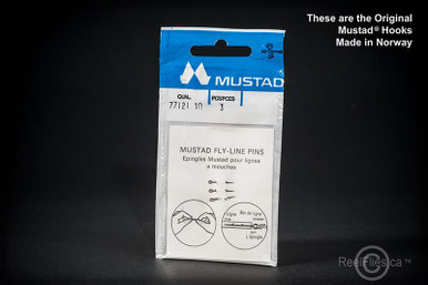 Mustad 77121, Fly line Pins, Two Sizes, Packs of 3, Made in Norway