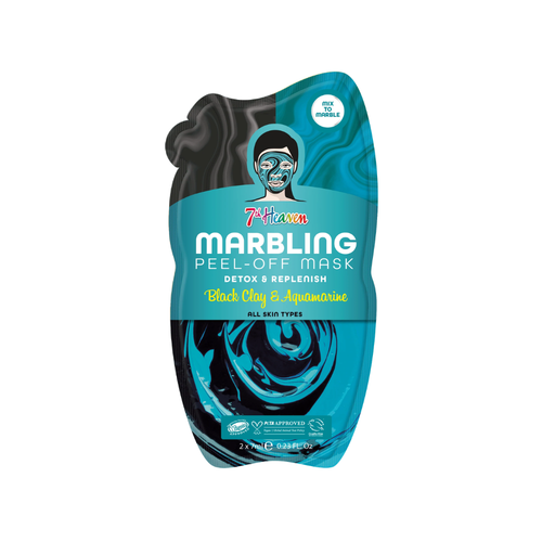 7th Heaven Black Clay and Aquamarine Marble Metallic Peel Off Masque