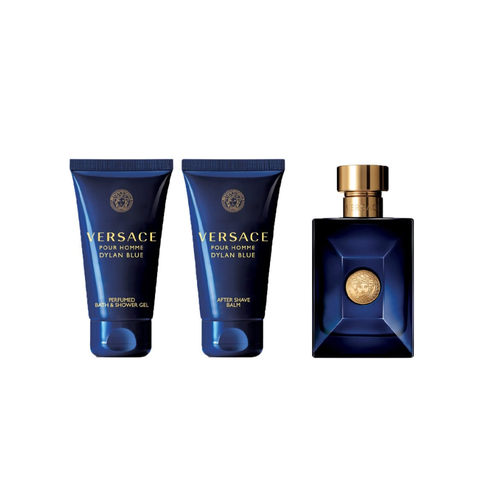 Versace Dylan Blue Pour Homme Gift Set – Eau de Toilette 50ml + After Shave Balm 50ml + Bath & Shower Gel 50ml