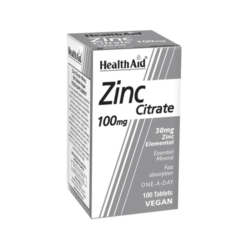 HealthAid Zinc Citrate 100mg 100 Tablets