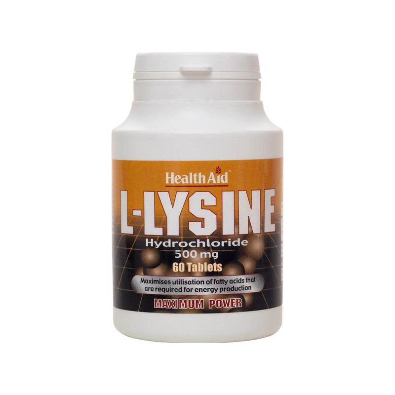 HealthAid L-Lysine Hydrochloride 500mg 60 Tablets
