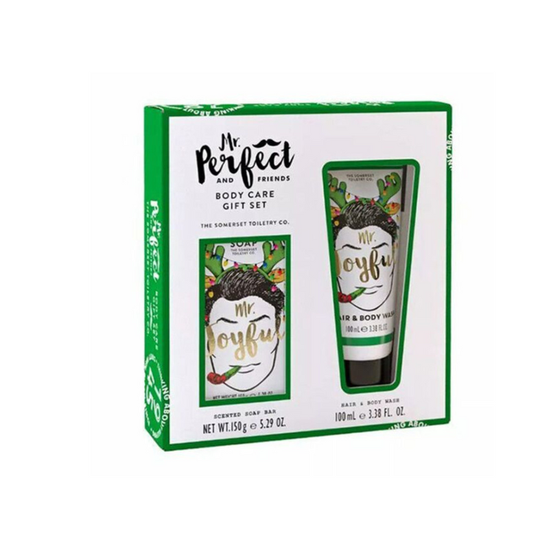 The Somerset Toiletry Co. Mr Joyful Soap & Body Wash Gift Set – Black Pepper and Ginger
