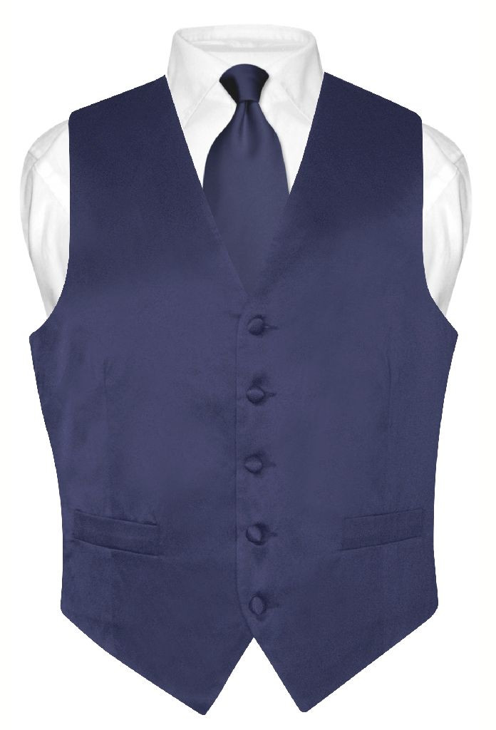 Men's Blue/Black Men's Vest Tie 4-Piece Accessory Set Also available in Big and Tall Sizes
