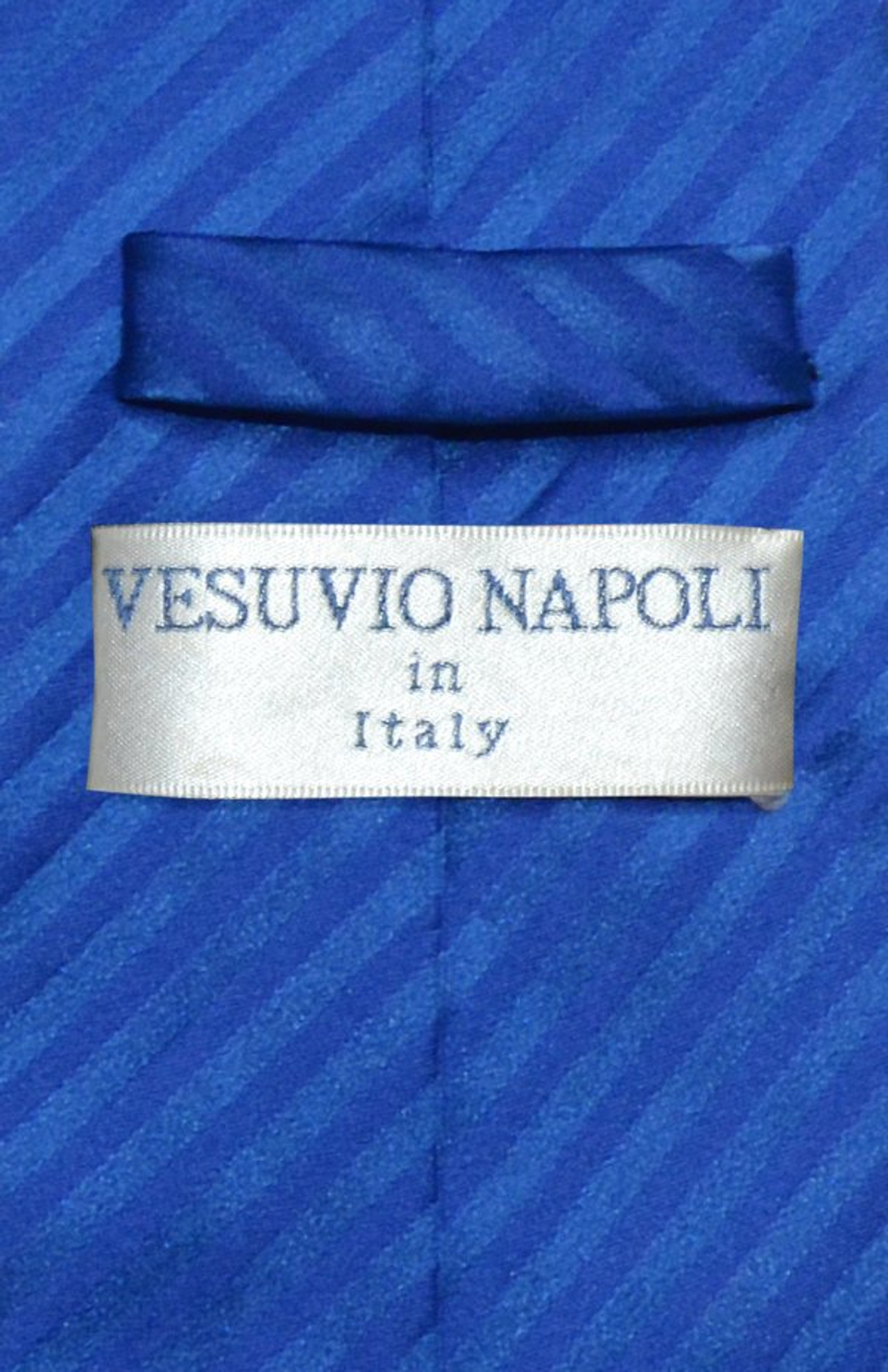 Vesuvio Napoli NeckTie Royal Blue Stripe Vertical Stripe Mens Neck Tie