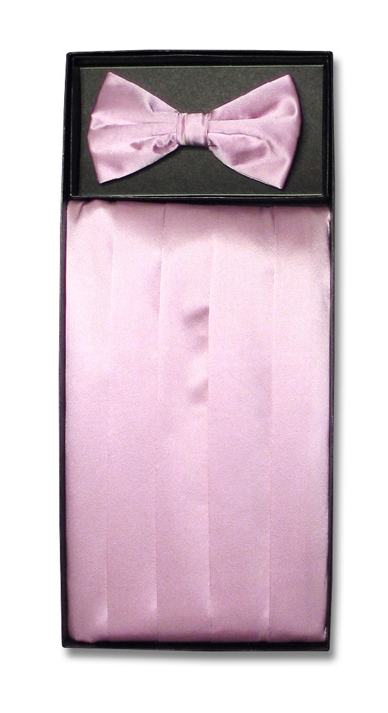 Silk Cumberbund BowTie Lavender Purple Mens Cummerbund Bow Tie Set