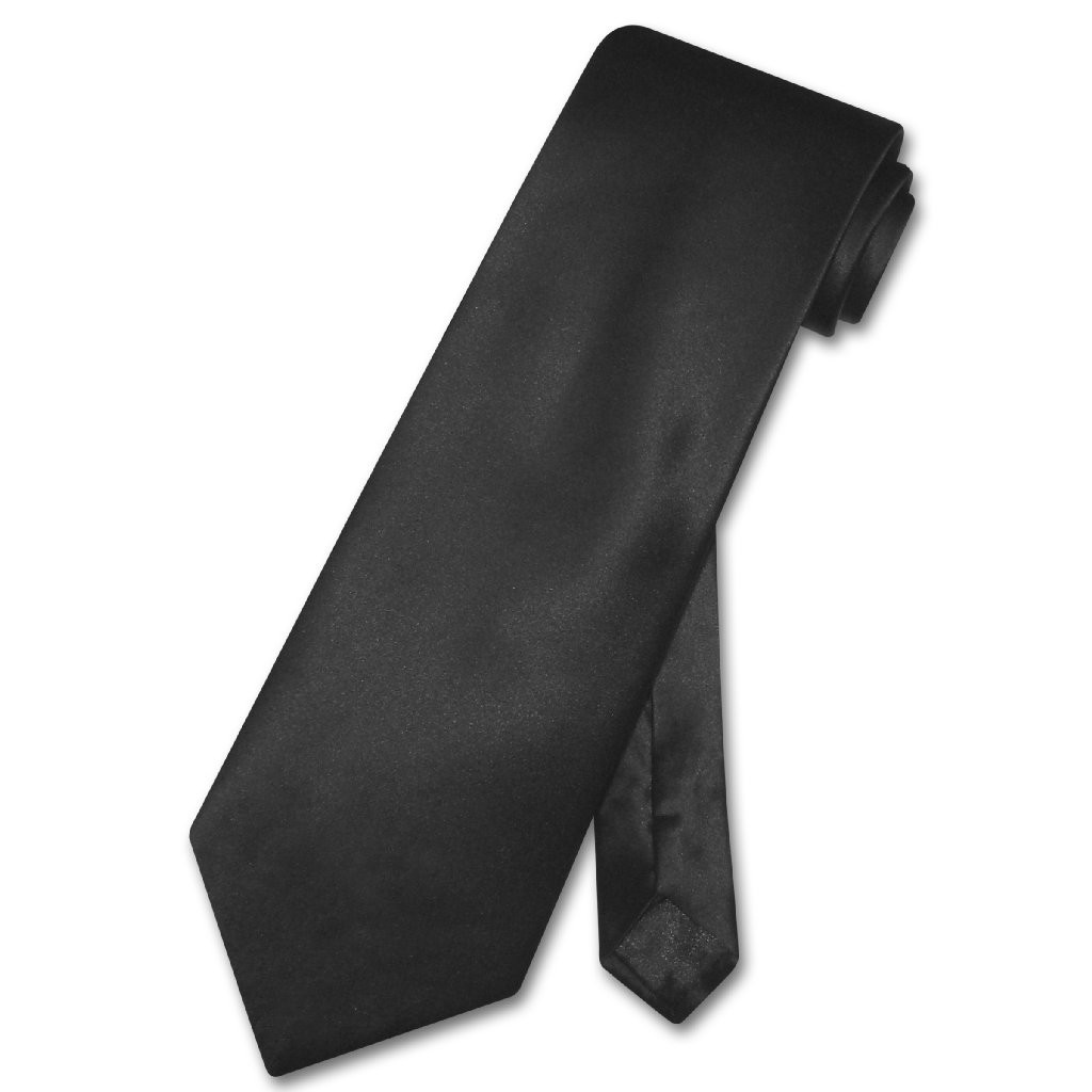 Black Silk Tie Mens Biagio 100 Percent Silk Solid Black Necktie
