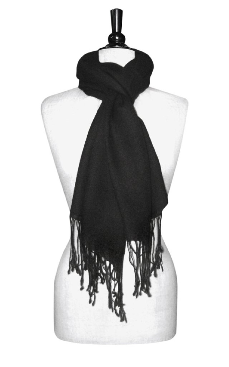 RIIQIICHY 100% Wool Scarf Pashmina Shawls and Wraps for Women Cashmere Warm  Winter More Thicker Soft Scarves Black at  Women's Clothing store