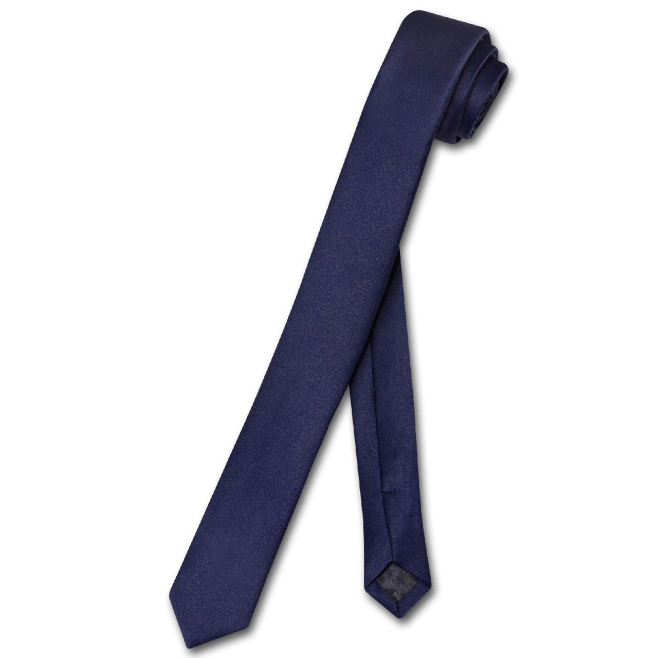 Vesuvio Napoli Boy's CLIP-ON NeckTie Solid NAVY BLUE Color Youth Neck Tie
