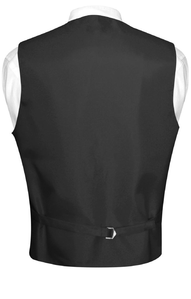 Men's Formal Vest And Neck Tie Set - Black, Microfiber, Sizes XS To 6XL, For Prom/Suit