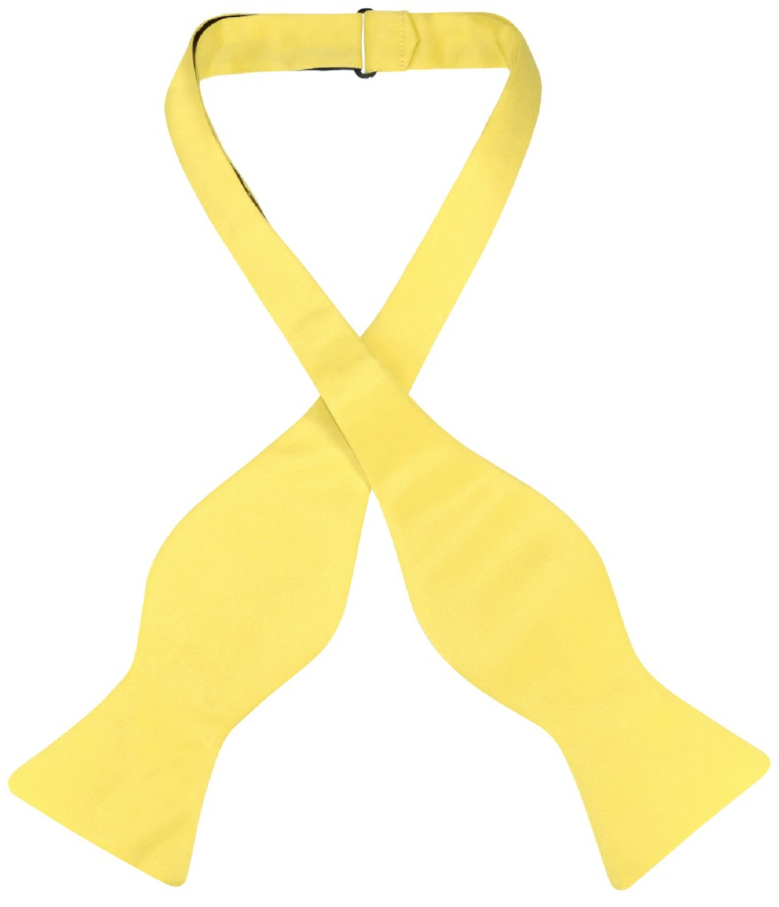 Vesuvio Napoli Self Tie Bow Tie Solid Golden Yellow Mens BowTie