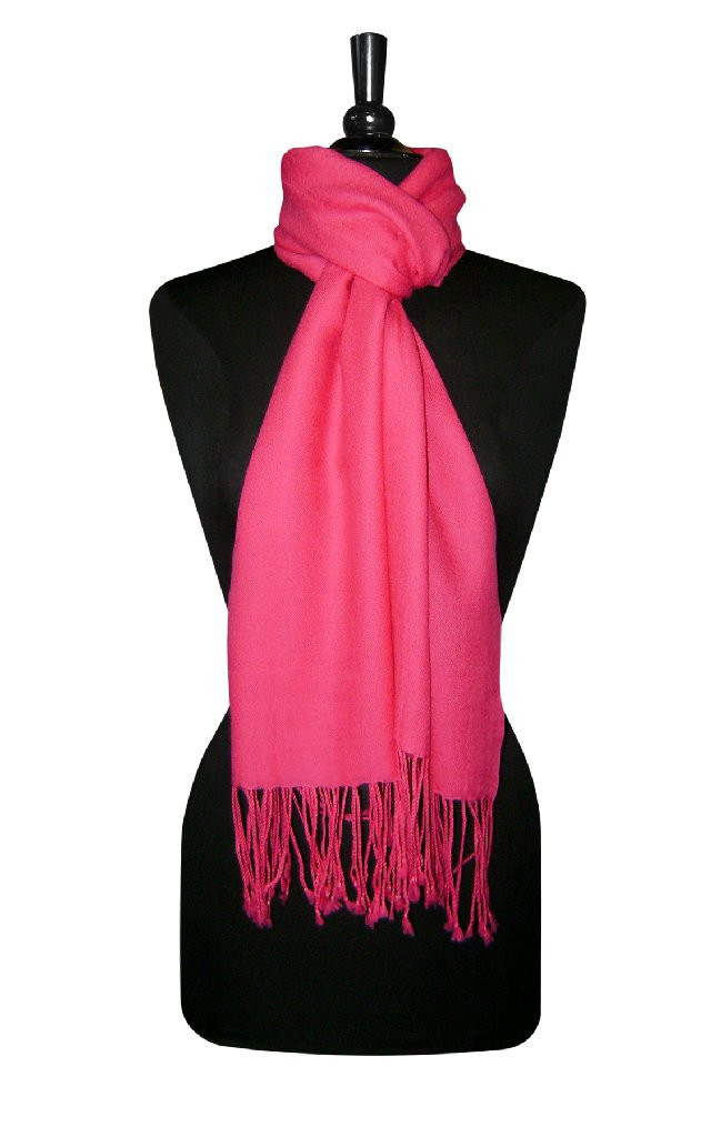 Hot Pink Fuchsia Pashmina | Biagio 100% Wool Pashmina Scarf