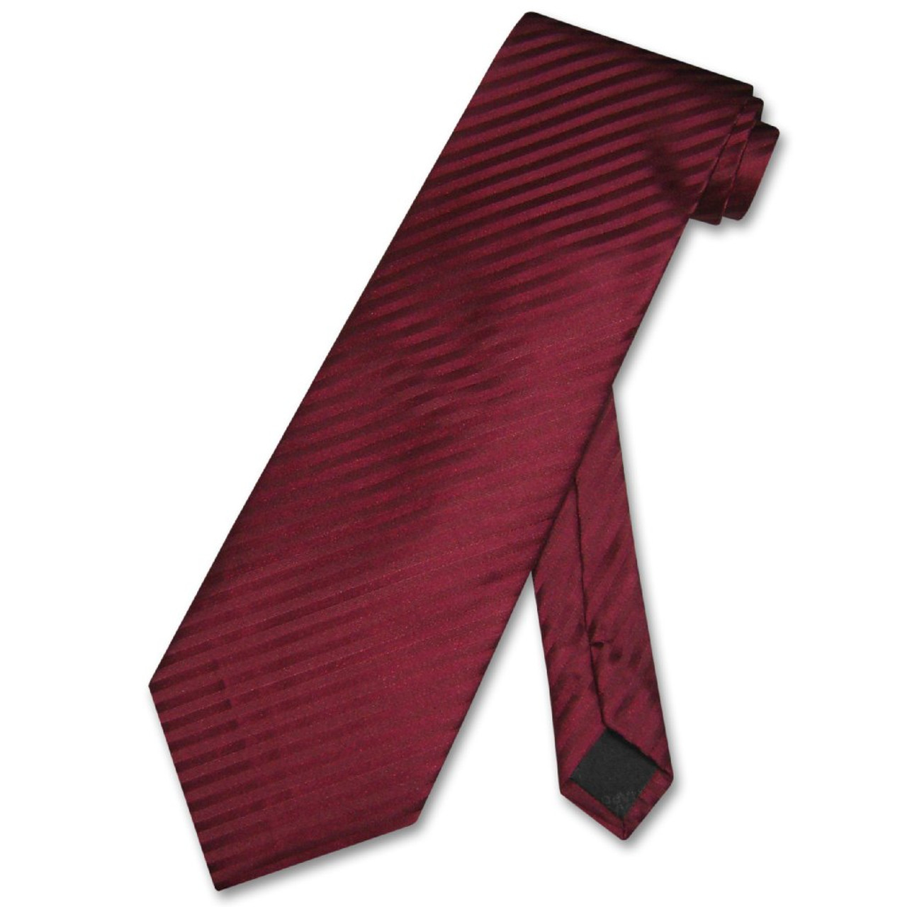 Mens Dress Vest & NeckTie Burgundy Color Vertical Striped Neck Tie Set