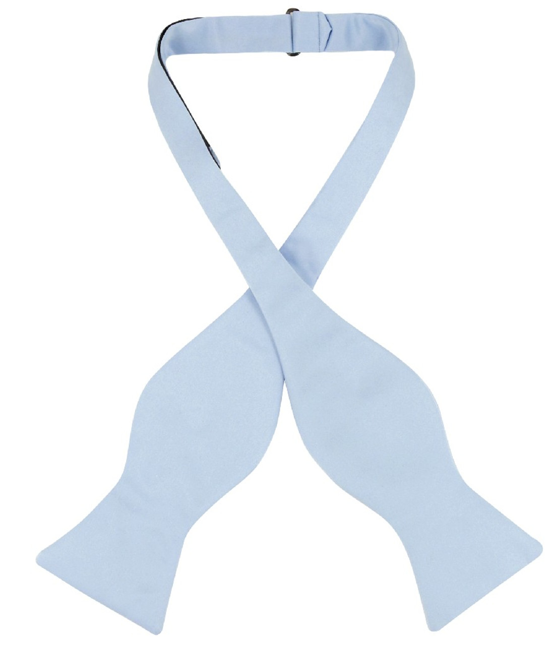 Vesuvio Napoli Self Tie Bow Tie Solid Baby Blue Color Mens BowTie