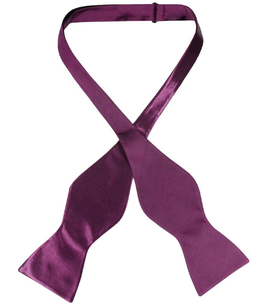 Biagio Self Tie Bow Tie Solid Eggplant Purple Color Mens BowTie