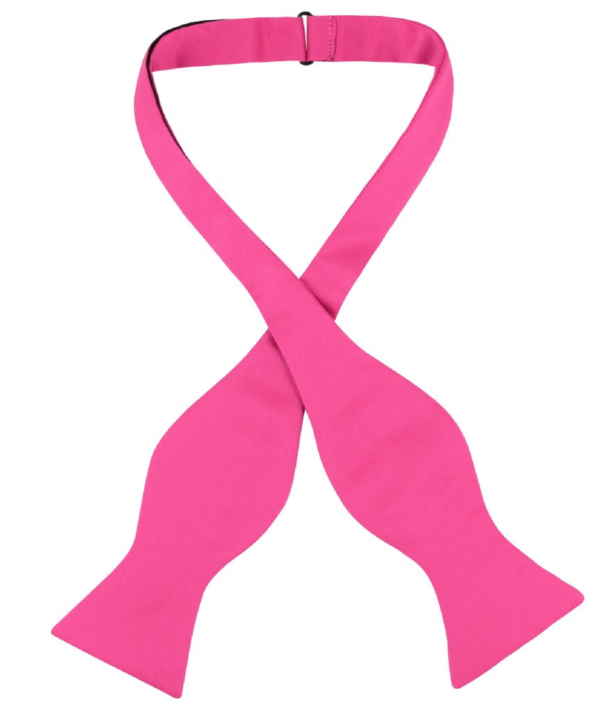 Men's 100% Silk Bow Tie In Hot Pink Fuchsia | Pre-Tied Clip On For Tuxedo Or Suit - View #4