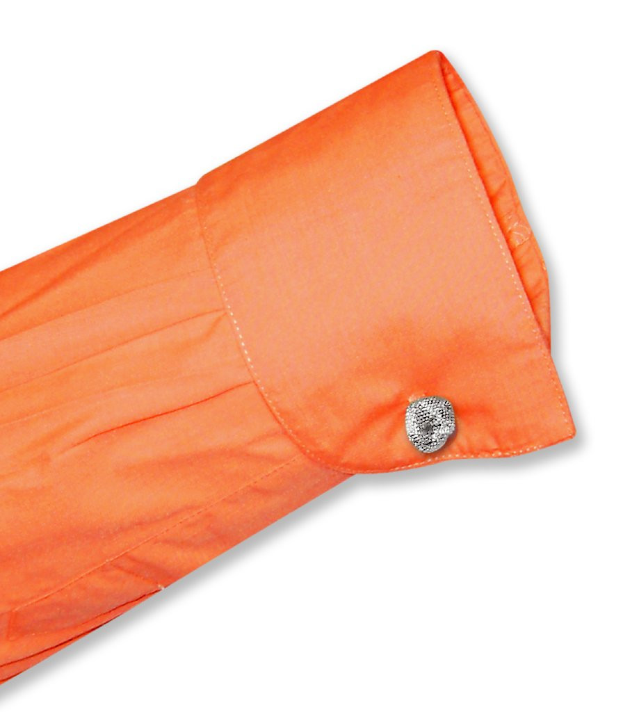 Mens Solid Burnt Orange Color Dress Shirt with Convertible Cuffs