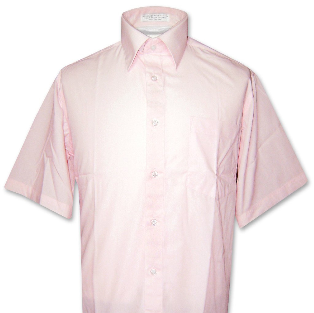 mens pink short sleeve dress shirt