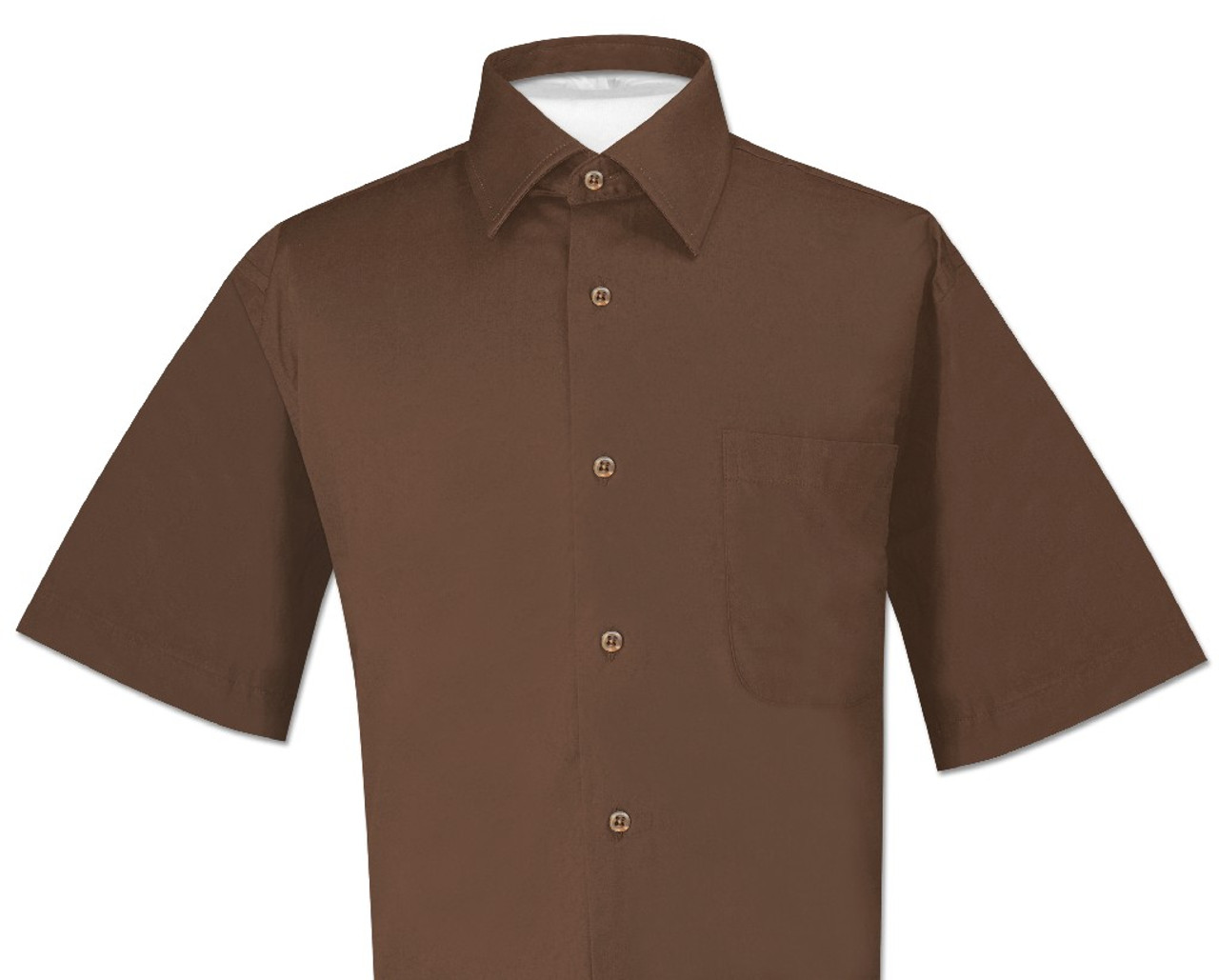 mens brown short sleeve dress shirt