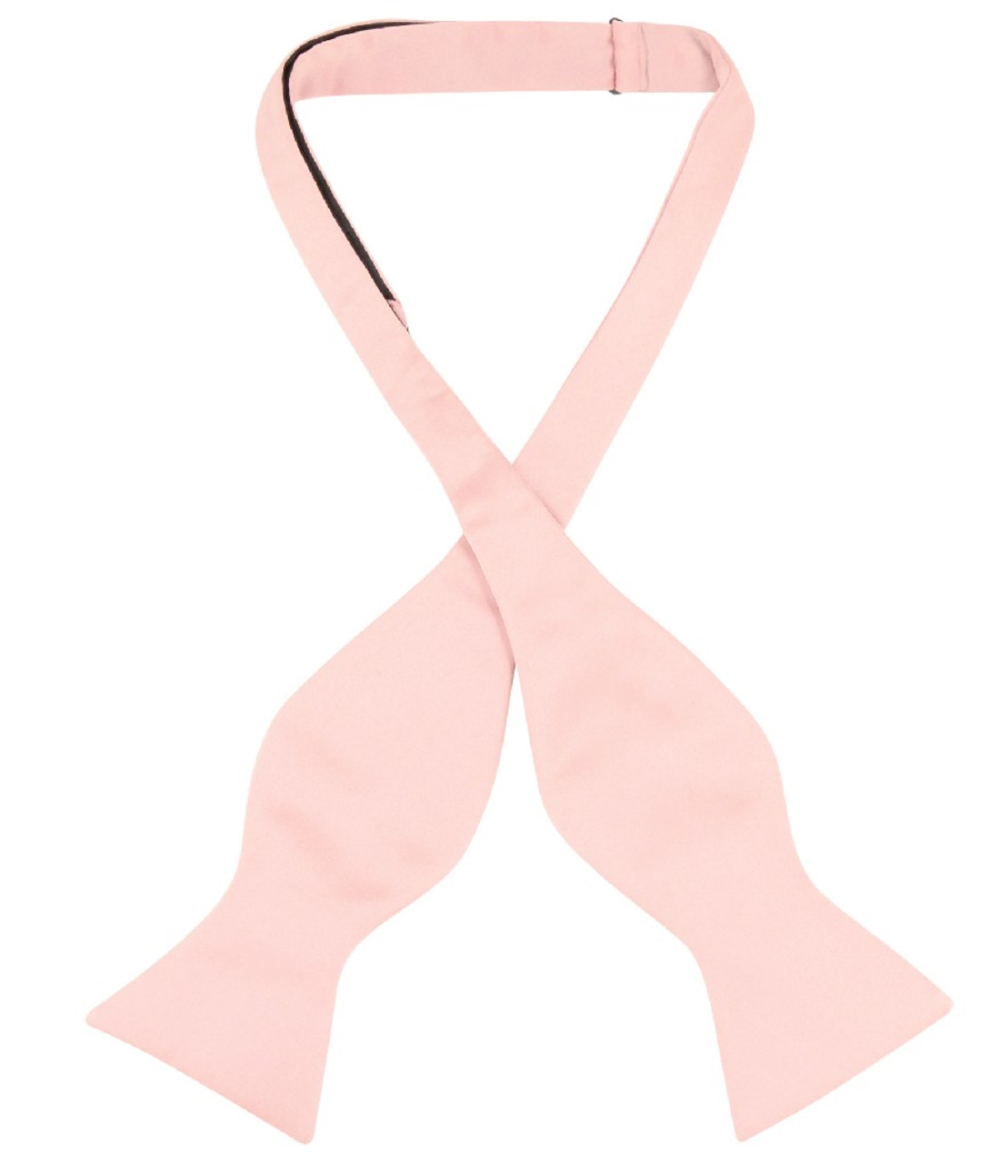 Vesuvio Napoli Self Tie Bow Tie Solid Pink Color Mens BowTie
