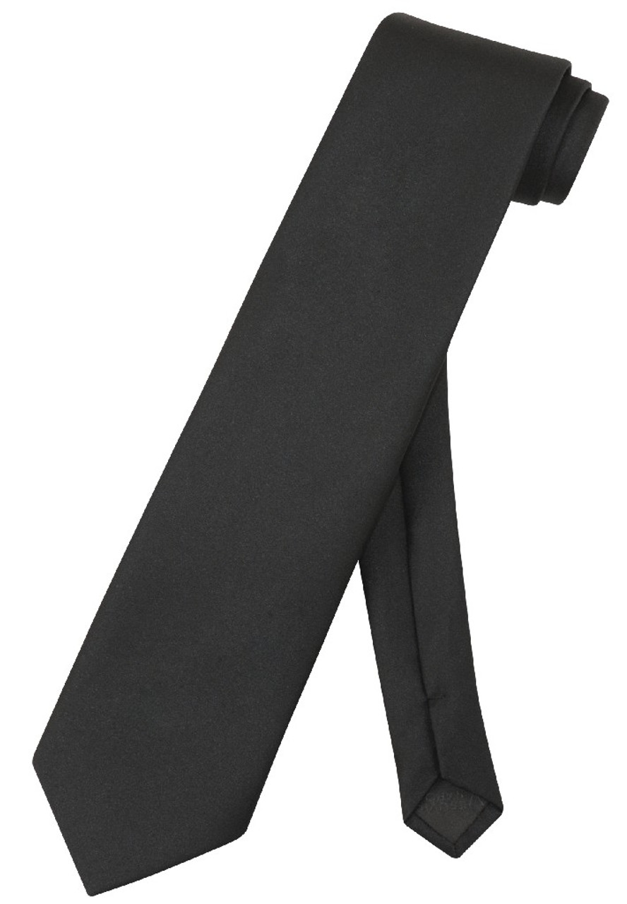 Extra Long Black Tie | Solid Black Color XL NeckTie