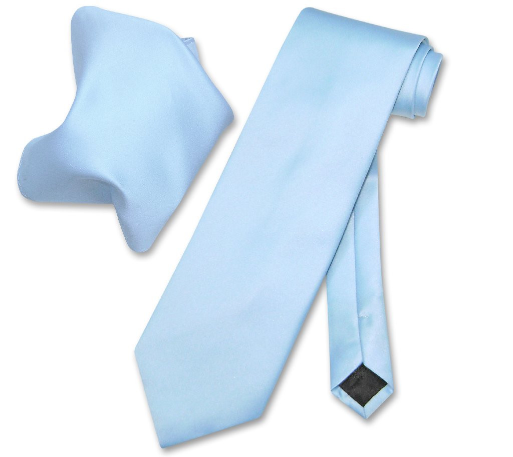 Baby Blue Tie And Baby Blue Handkerchief Matching Set For Men