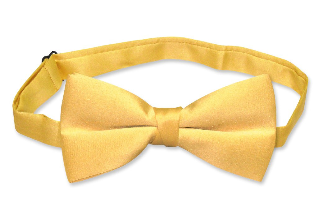 Covona Boys Bow Tie Solid Yellow Color BowTie