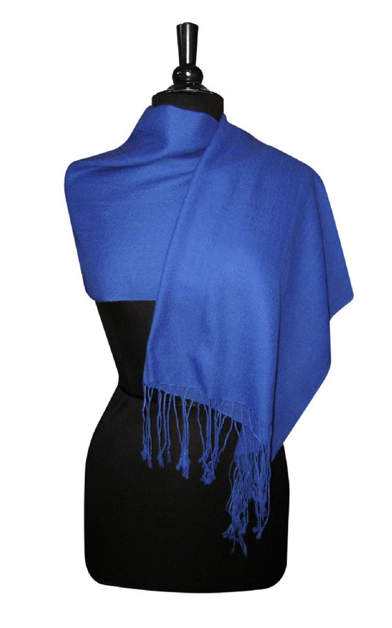 Biagio 100% Wool NECK Scarf Solid Royal Blue Color Scarve for Men or Women