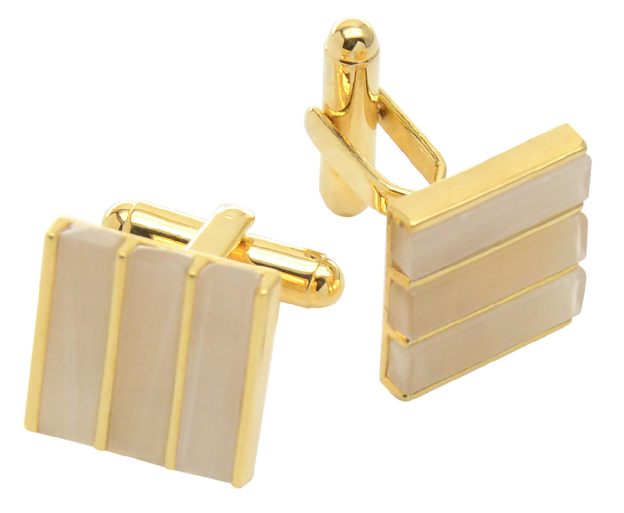 Mens Square Cuff Links in Gold