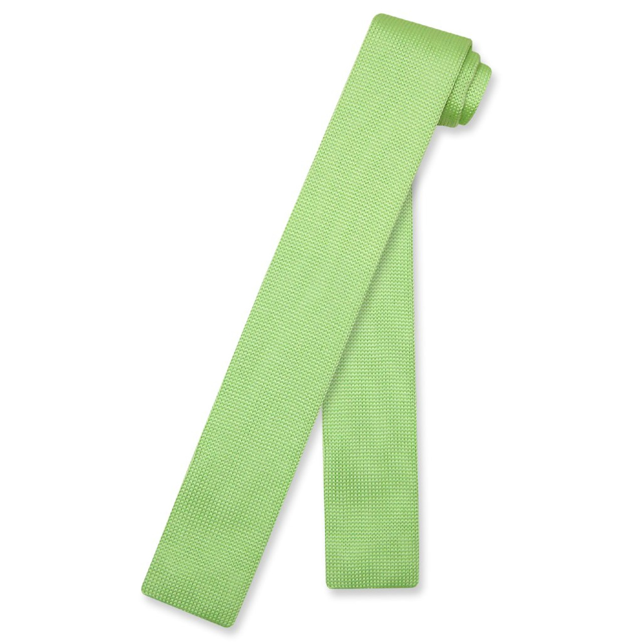 Biagio KNITTED Neck Tie Solid LIME GREEN Color Men's Knit NeckTie