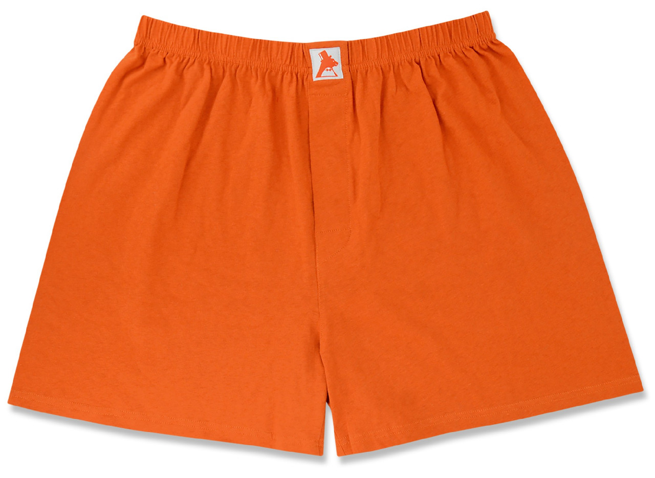 100% Knit Cotton Boxer Shorts  Biagio Dark Burnt Orange Boxers