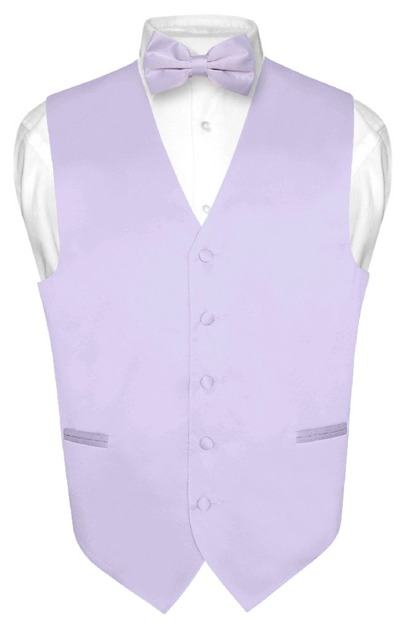 New Men's formal vest Tuxedo Waistcoat_bowtie & hankie set Lavender wedding 