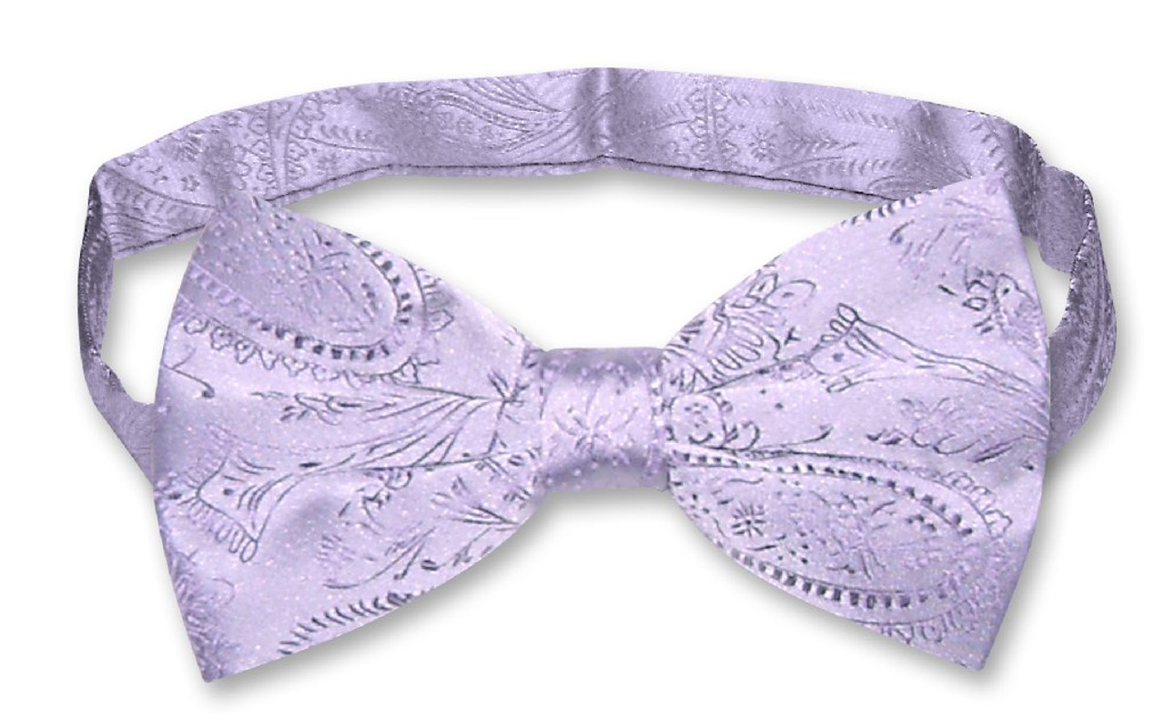 Vesuvio Napoli BowTie Lavender Light Purple Color Paisley Mens Bow Tie