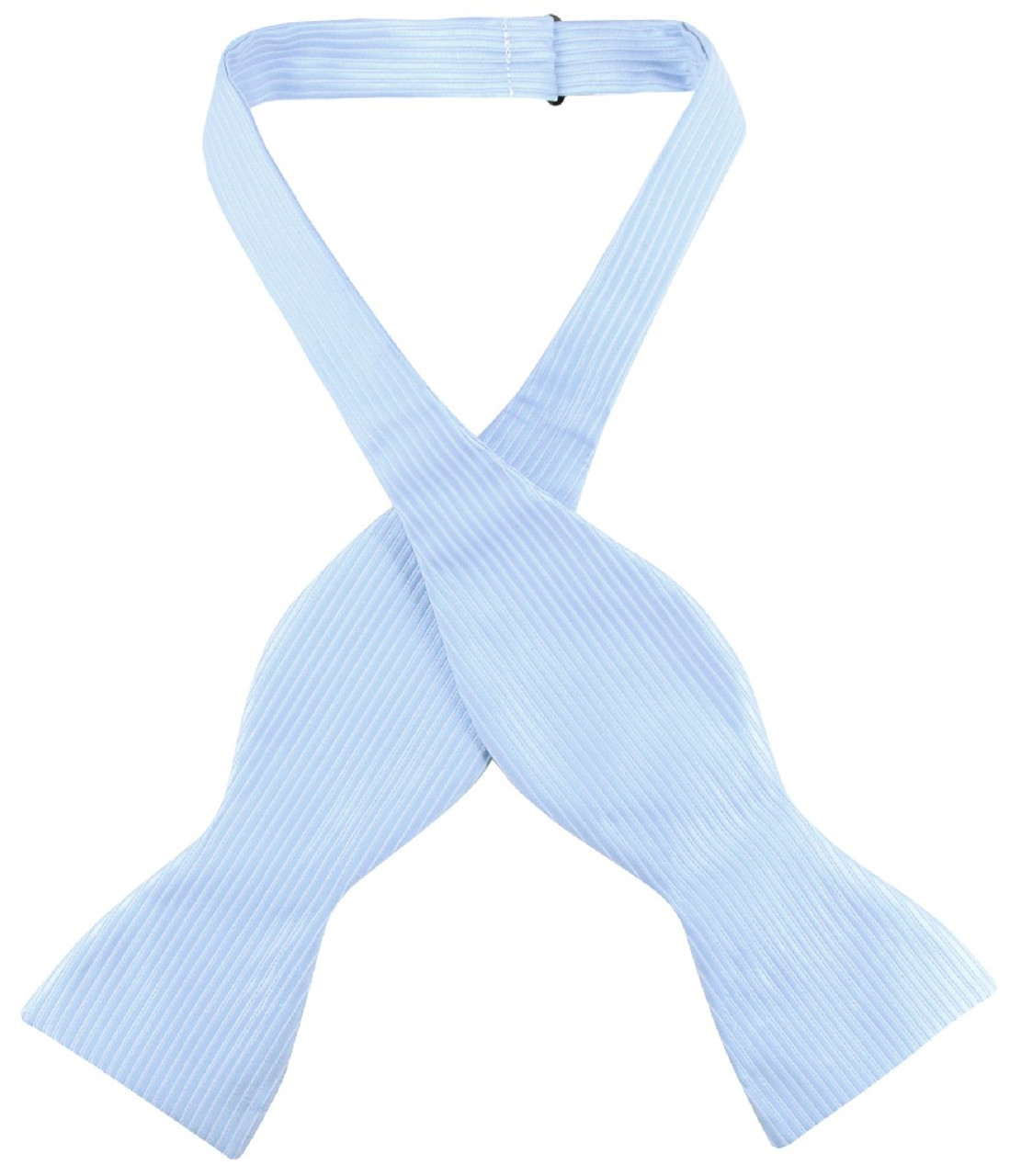 Antonio Ricci Self Tie Bow Tie Baby Blue Ribbed Pattern Mens BowTie