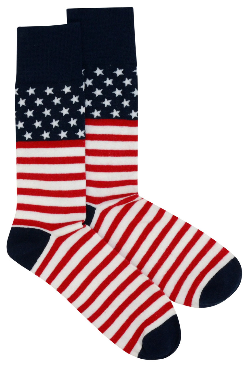 American Flag Mens Socks | 1 Pair of Biagio Cotton Dress Socks