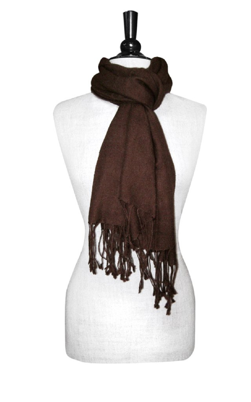 Chocolate Brown Pashmina | Biagio 100% Wool Pashmina Scarf