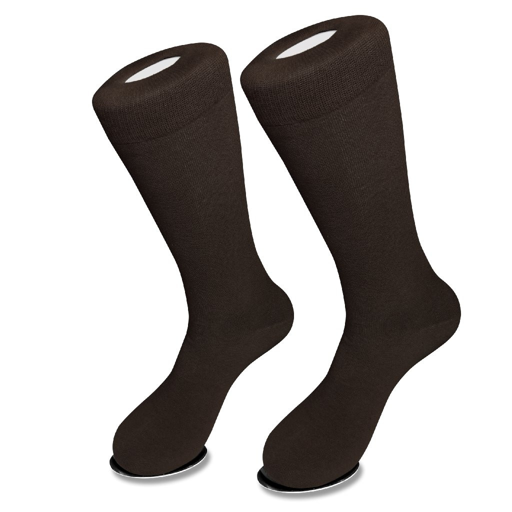 Solid Chocolate Brown Mens Socks 1 Pair Biagio Cotton Dress Socks