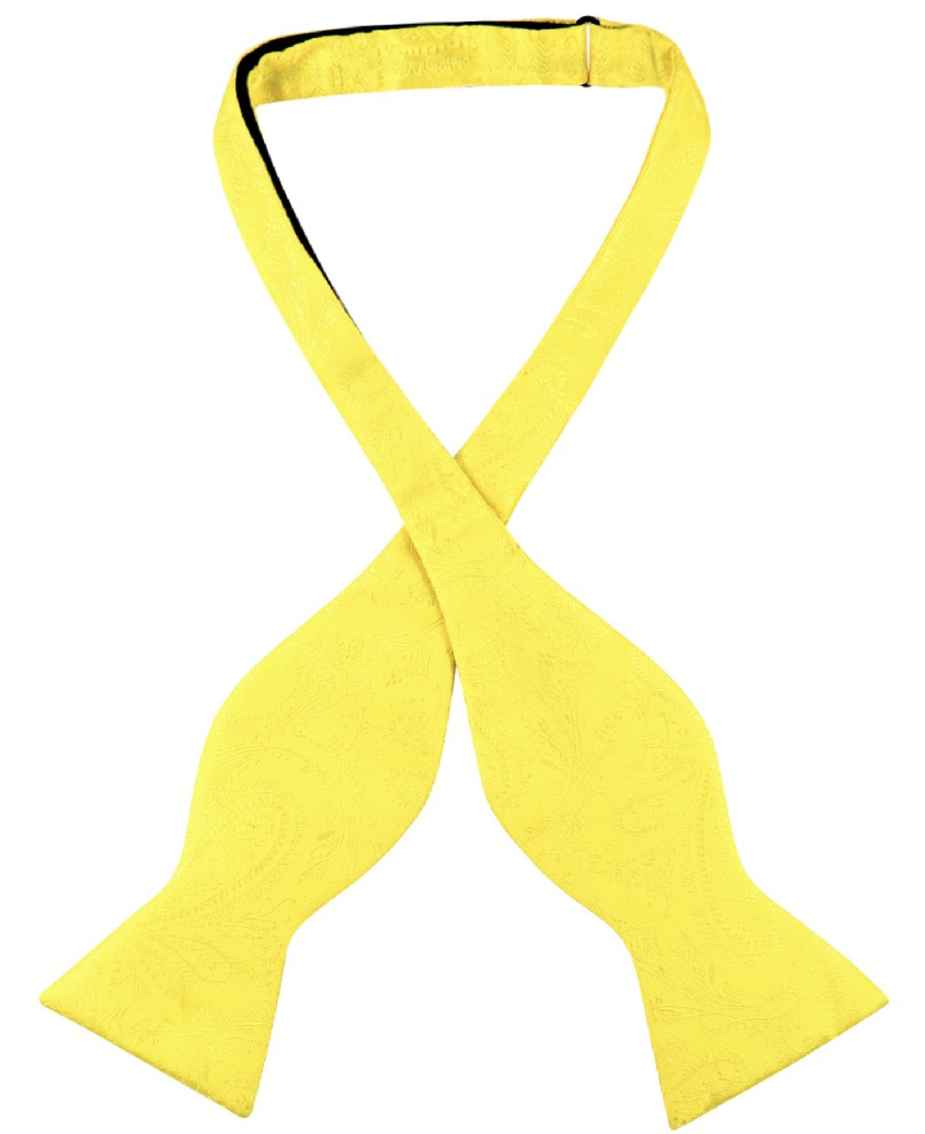 Vesuvio Napoli Self Tie Bow Tie Yellow Paisley Design Mens BowTie