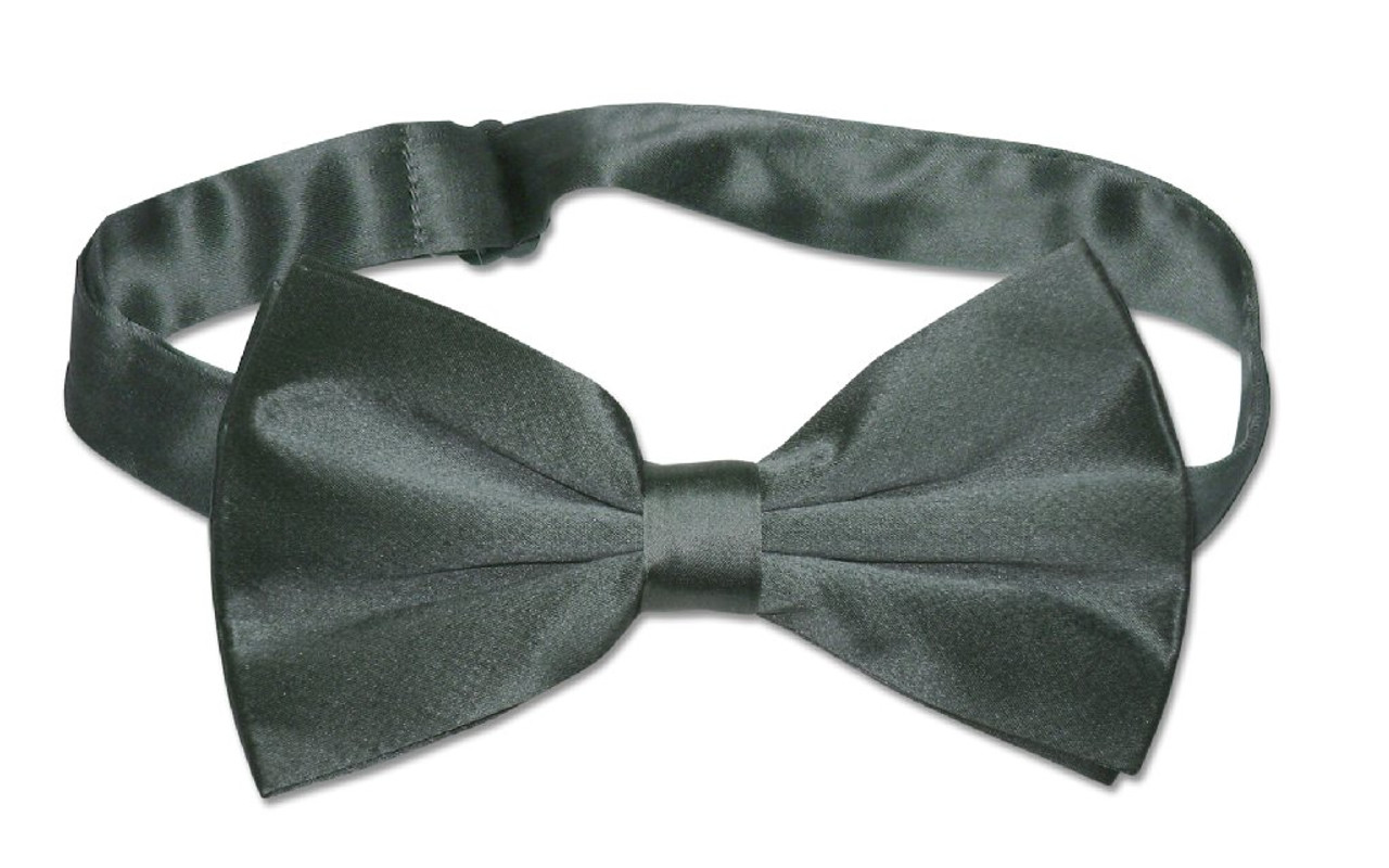 Solid Charcoal Gray Mens BowTie | Mens Silk Pre Tied Bow Ties