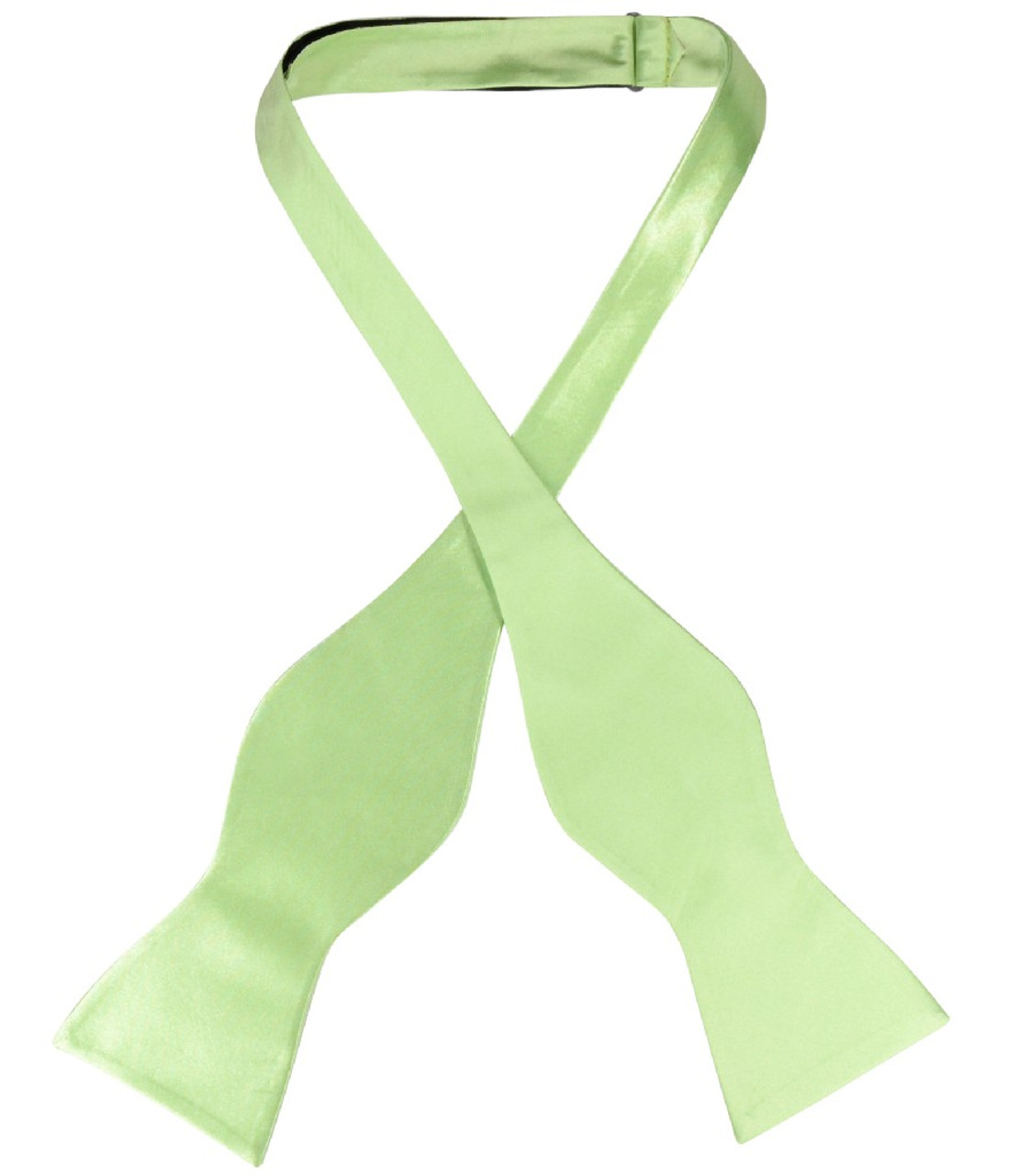 Biagio Self Tie Bow Tie Solid Lime Green Color Mens BowTie