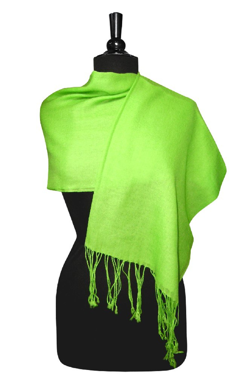 Lime Green Pashmina Biagio 100 Wool Pashmina Scarf