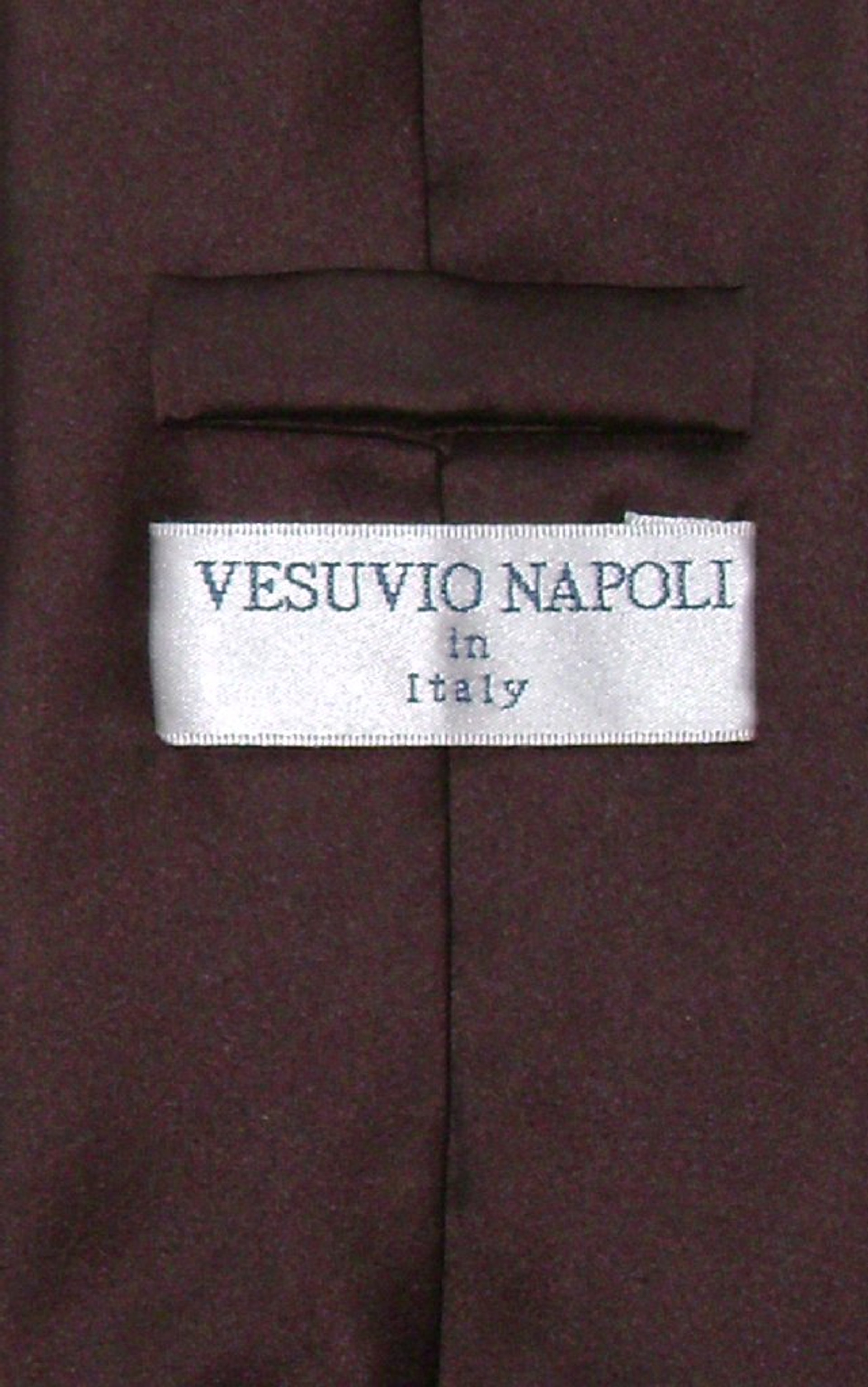 Chocolate Brown Mens NeckTie | Vesuvio Napoli Solid Color Neck Tie