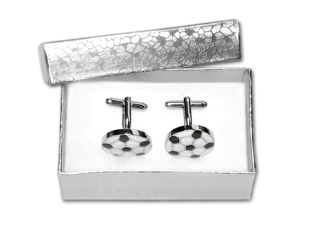 Soccer Ball Cufflinks Mens Silver Tone Soccer Ball Cufflinks