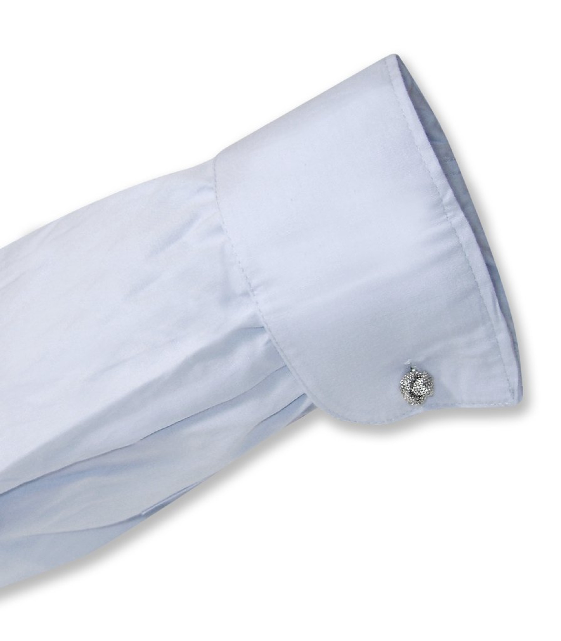 Biagio Mens All Cotton Power Blue Dress Shirt with Convertible Cuffs