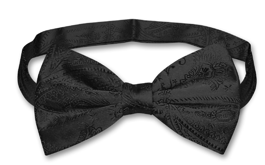 Vesuvio Napoli BowTie Black Paisley Color Mens Bow Tie