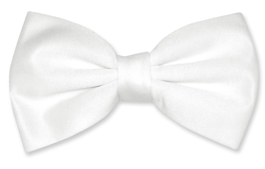Vesuvio Napoli BowTie Solid White Color Mens Bow Tie Tux or Suit