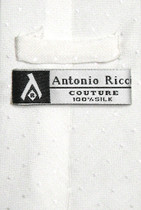 Antonio Ricci 100% SILK NeckTie WHITE Jacquard Dot Pattern Men's Neck Tie