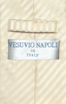 Vesuvio Napoli NeckTie EGG YOLK CREAM Vertical Stripes Design Men's Neck Tie