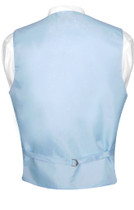Men's Dress Vest & NeckTie Solid BABY BLUE Color Neck Tie Set for Suit or Tuxedo